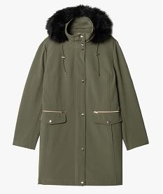 manteau a capuche fantaisie femme grande taille vert vestes et manteauxC882101_4