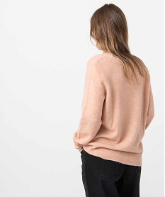 pull femme a grand col v fantaisie rose pullsC884301_3