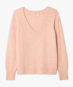 pull femme a grand col v fantaisie rose pullsC884301_4