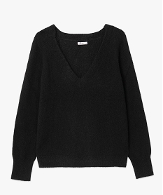 pull femme a grand col v fantaisie noir pullsC884401_4