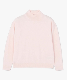 pull femme a col montant en maille fine rose pullsC889401_4