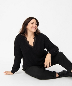 PANTALON BLACK PULL NOIR:40289530701-Coton///Polyester/