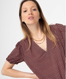 tee-shirt femme imprime a manches courtes multicolore t-shirts manches courtesC893501_2