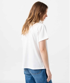 tee-shirt femme a manches courtes avec motif sao paulo blancC893601_3