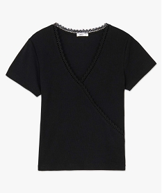 tee-shirt femme a manches courtes forme cache-cour noir t-shirts manches courtesC893801_4