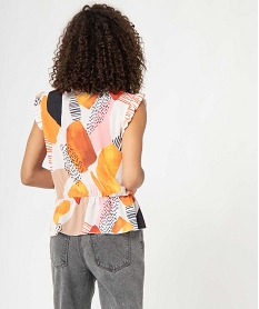blouse femme imprimee avec basque imprime t-shirts manches courtesC893901_3
