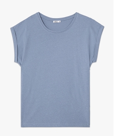 tee-shirt femme a manches courtes a revers bleu t-shirts manches courtesC894301_4