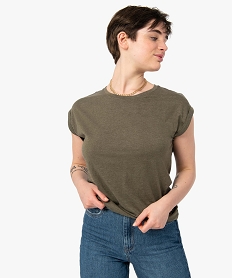 tee-shirt femme a manches courtes a revers vert t-shirts manches courtesC894401_1