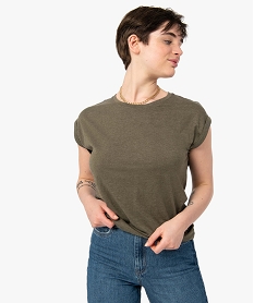 tee-shirt a manches courtes et col rond femme vert t-shirts manches courtesC894401_1