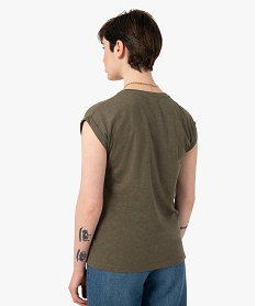 tee-shirt a manches courtes et col rond femme vert t-shirts manches courtesC894401_3