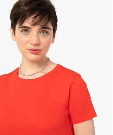 tee-shirt femme a manches courtes avec dos plus long rouge t-shirts manches courtesC894501_2
