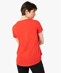 tee-shirt femme a manches courtes avec dos plus long rouge t-shirts manches courtesC894501_3