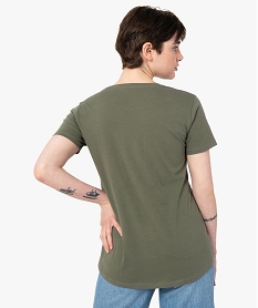 tee-shirt femme a manches courtes avec dos plus long vert t-shirts manches courtesC894601_3