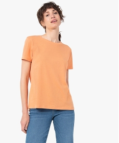 tee-shirt femme a manches courtes avec dos plus long orangeC894701_2