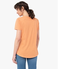 tee-shirt femme a manches courtes avec dos plus long orangeC894701_3