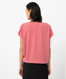 tee-shirt femme coupe oversize en maille pailletee rose t-shirts manches courtesC897201_3