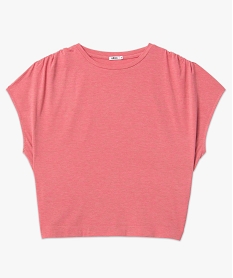 tee-shirt femme coupe oversize en maille pailletee rose t-shirts manches courtesC897201_4