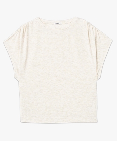 tee-shirt femme coupe oversize en maille pailletee beige t-shirts manches courtesC897401_4