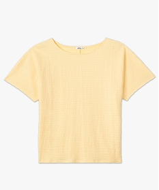 tee-shirt femme a manches courtes en maille texturee jaune t-shirts manches courtesC897601_4
