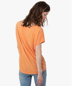 tee-shirt femme a manches courtes imprime coupe loose orange t-shirts manches courtesC898201_3