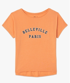 tee-shirt femme a manches courtes imprime coupe loose orangeC898201_4