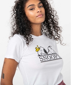 tee-shirt femme a manches courtes avec motif snoopy - peanuts blancC898501_2