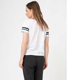 tee-shirt femme a manches courtes avec motif xxl - yale blanc t-shirts manches courtesC898601_3
