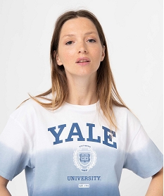 tee-shirt femme coupe ample et courte - yale bleu t-shirts manches courtesC898701_2