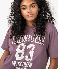 tee-shirt femme a manches courtes oversize - camps united violetC898801_2