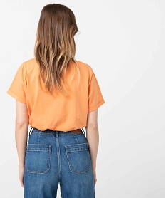 tee-shirt femme a manches courtes avec motif hippie orange t-shirts manches courtesC899201_3