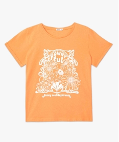 tee-shirt femme a manches courtes avec motif hippie orange t-shirts manches courtesC899201_4