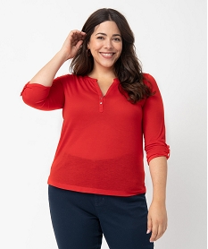 tee-shirt femme a manches longues et dos dentelle rouge t-shirts manches longuesC900601_1