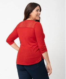tee-shirt femme a manches longues et dos dentelle rouge t-shirts manches longuesC900601_3