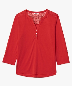 tee-shirt femme a manches longues et dos dentelle rouge t-shirts manches longuesC900601_4