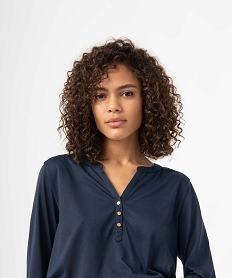 tee-shirt femme a manches longues et dos dentelle bleu t-shirts manches longuesC900701_2