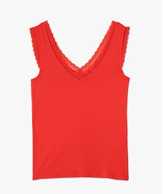 debardeur femme avec decollete en v en dentelle rouge debardeursC902501_4