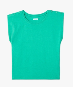 tee-shirt femme sans manches a epaulettes vert debardeursC902701_4