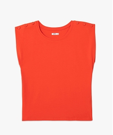 tee-shirt femme sans manches a epaulettes rouge debardeursC902801_4