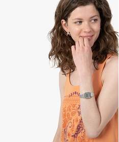 debardeur femme en maille fluide a motifs et dos rallonge orange debardeursC903101_2