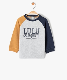 sweat bebe garcon a manches contrastantes - lulucastagnette gris sweatsC905301_1