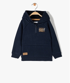 sweat bebe garcon a capuche - lulucastagnette bleuC905401_1