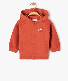 GEMO Sweat bébé garçon à capuche avec boutons - LuluCastagnette rouge standard