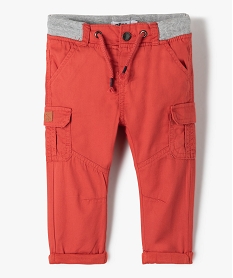 pantalon coupe cargo double avec taille elastique bebe garcon rouge pantalonsC907601_1