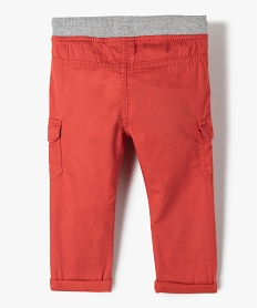 pantalon bebe garcon coupe battle a revers et taille elastiquee rougeC907601_3