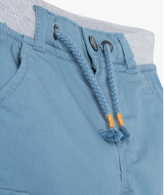 pantalon bebe garcon coupe battle a revers et taille elastiquee bleuC907701_2