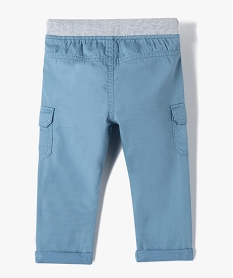 pantalon bebe garcon coupe battle a revers et taille elastiquee bleuC907701_3