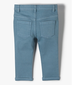 pantalon bebe garcon coupe slim en toile extensible bleu pantalonsC908101_4