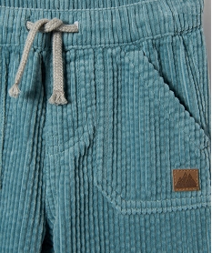 pantalon bebe garcon en velours cotele a taille elastiquee bleuC908401_2