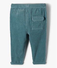 pantalon bebe garcon en velours cotele a taille elastiquee bleu pantalonsC908401_3