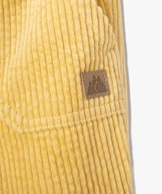 pantalon bebe garcon en velours cotele a taille elastiquee jauneC908601_2